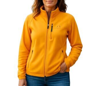 SOS Sportswear of Sweden Orange Full Zip Soft Shell Jacket Large